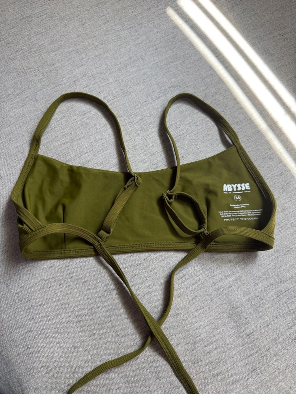 Abysse Zamba Palm Green Ribbed Bikini Top - Women's Swim - Picture 5 of 5